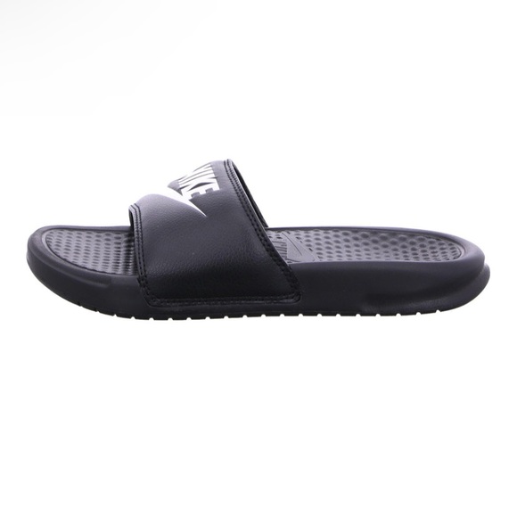 🔥🔥🔥New Nike Men's Benassi Just Do It Athletic Black & White Sandal Slides - Picture 4 of 8